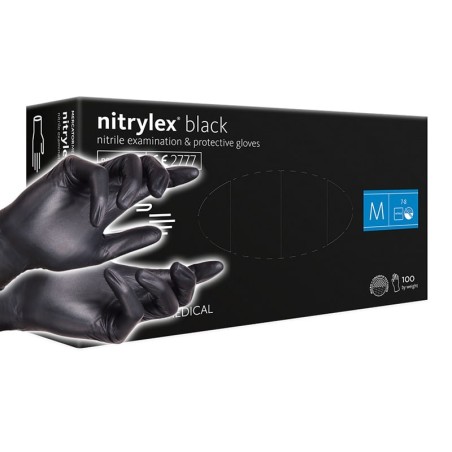 Γάντια Νιτριλίου Μαύρα χωρίς πούδρα Nitrylex.