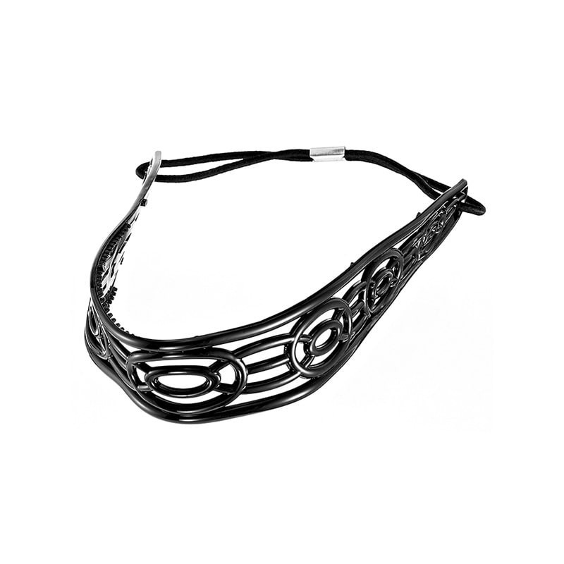 Εύκαμπτη στέκα μαλλιών με λάστιχο μαύρη