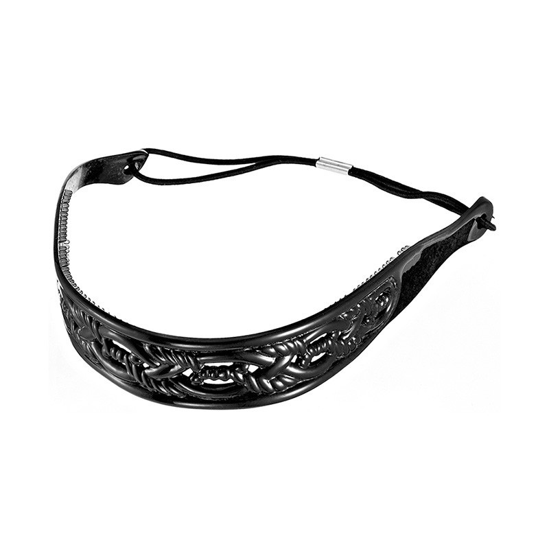 Εύκαμπτη στέκα μαλλιών με λάστιχο μαύρο