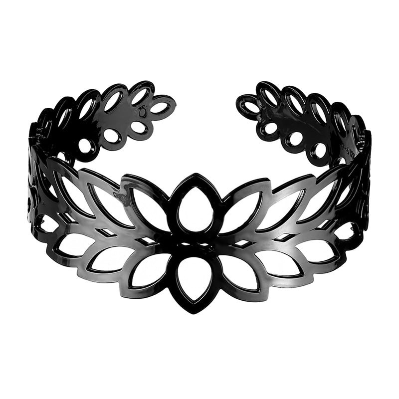 Στέκα φαρδιά για τα μαλλιά μαύρη