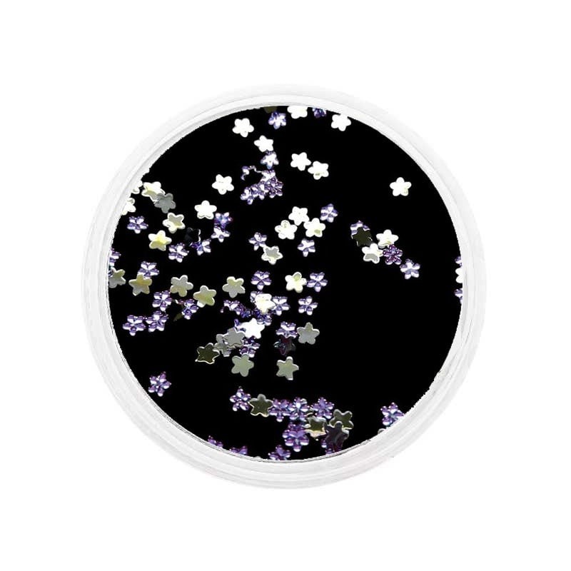 Strass λουλούδια μοβ για τα νύχια 2,5mm