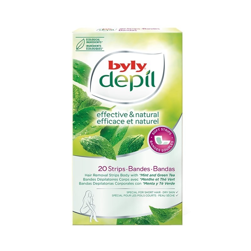 Αποτριχωτικές Ταινίες Σώματος Byly Depil Mint and Green Tea 12 τεμ.