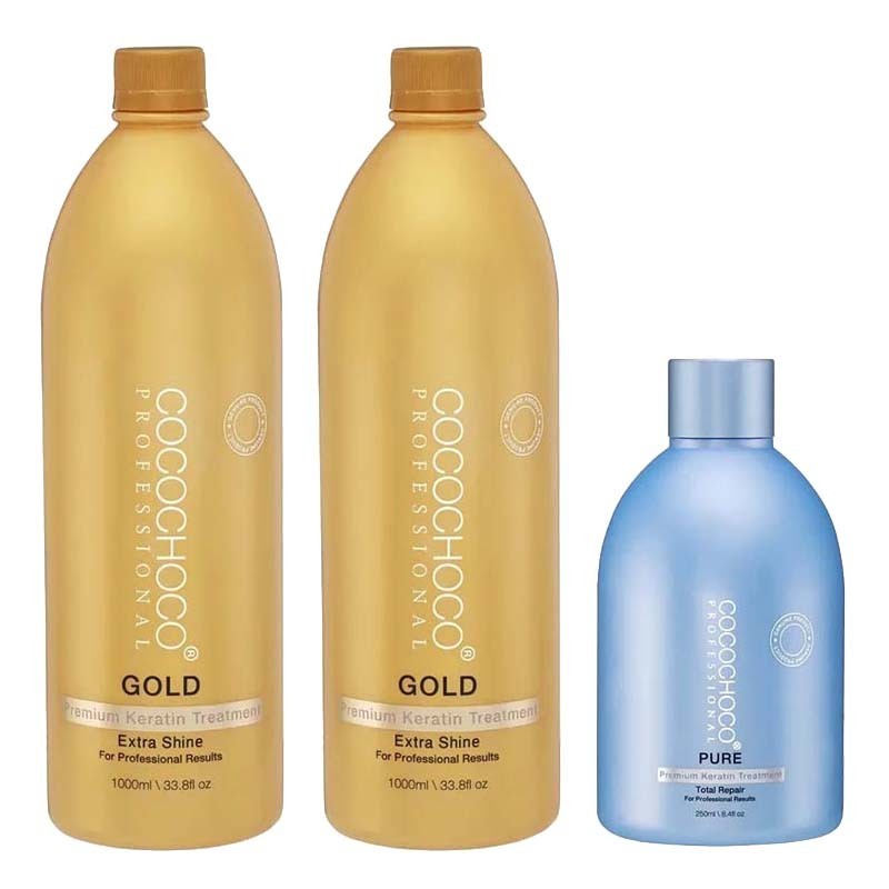 Brazilian Keratin Cocochoco Gold 2000ml + Pure 250ml Brazilian Keratin Cocochoco Gold 2000ml + Pure 250ml