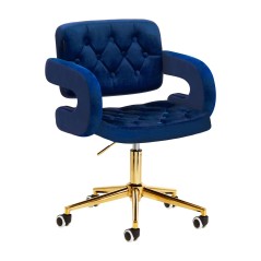 Καρέκλα εργασίας 4Rico με μπλε βελούδο QS-OF213G