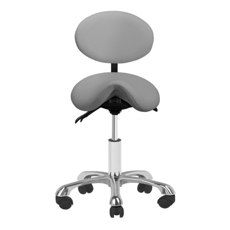 Τροχήλατο Σκαμπό Σέλα Με Ρυθμιζόμενο Ύψος Πλάτης Γκρι