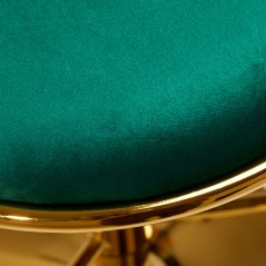 Σκαμπό Ψηλό με πλάτη επενδεδυμένο με πράσινο βελούδο