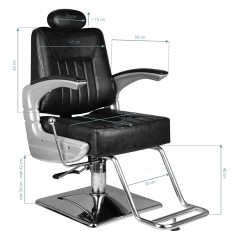 Πολυθρόνα barber Hair System SM182 Μαύρη