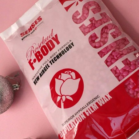 Υποαλλεργικό Κερί Αποτρίχωσης Senses Full Body Rosebud Σε Σταγόνες Χωρίς Ταινία 800gr