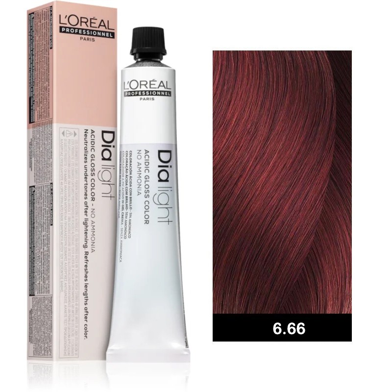 L’oreal Professionnel Dia Light 50ml N°6.66 Ξανθό Σκούρο Κόκκινο Βαθύ