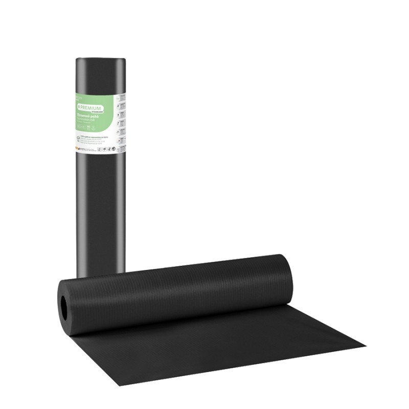Premium Standard 2ply Χαρτί & PE Εξεταστικό ρολό 68cm x 50m - Μαύρο