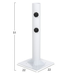 ΒΑΣΗ ΟΜΠΡΕΛΑΣ Φ60mm x 51Υεκ ΜΕΤΑΛΛΙΚΗ ΒΙΔΩΤΗ ΓΙΑ ΣΤΥΛΟ ΕΩΣ Φ60 FB96011 ΛΕΥΚΗ