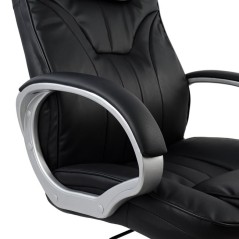 ΚΑΡΕΚΛΑ ΓΡΑΦΕΙΟΥ ΜΑΥΡΟ PU ΔΙΕΥΘΥΝΤΙΚΗ ΜΕ ΠΟΔΙ ΧΡΩΜΙΟ 65x71x106,5 116Y εκ.FB91025.01