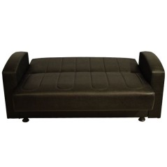 ΚΑΝΑΠΕΣ ΚΡΕΒΑΤΙ 2ΘΕΣΙΟΣ FB93030.02 ΜΕ ΤΕΧΝΟΔΕΡΜΑ ΜΑΥΡΟ 155x85x95Υεκ