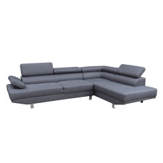 ΚΑΝΑΠΕΣ ΓΩΝΙΑ ΔΕΞΙΑ FB93085.10R ΓΚΡΙ ΥΦΑΣΜΑ 270x200x87Y εκ.