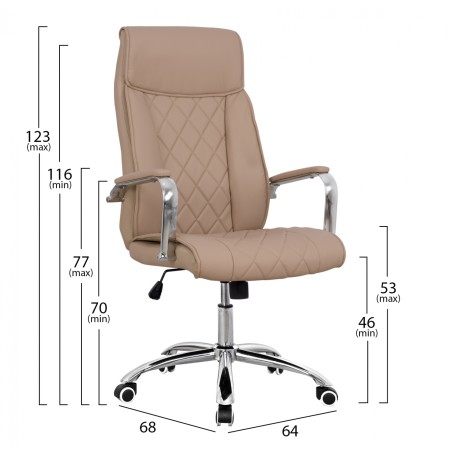 ΚΑΡΕΚΛΑ ΓΡΑΦΕΙΟΥ ΔΙΕΥΘΥΝΤΙΚΗ FB91104.07 ΣΕ ΧΡΩΜΑ ΕΚΡΟΥ