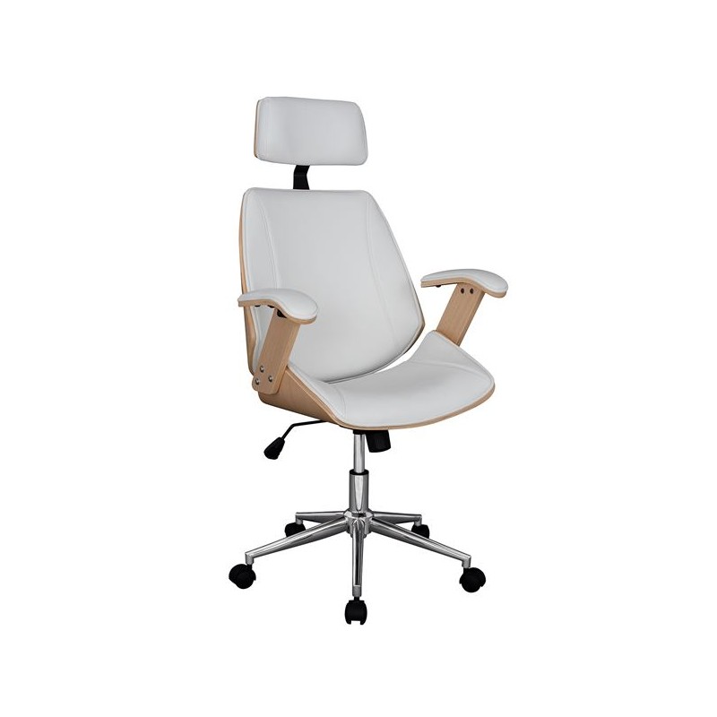 ΚΑΡΕΚΛΑ ΓΡΑΦΕΙΟΥ ΔΙΕΥΘΥΝΤΙΚΗ FB91109.02 SONAMA ΑΣΠΡO PU 63x67x123Yεκ.