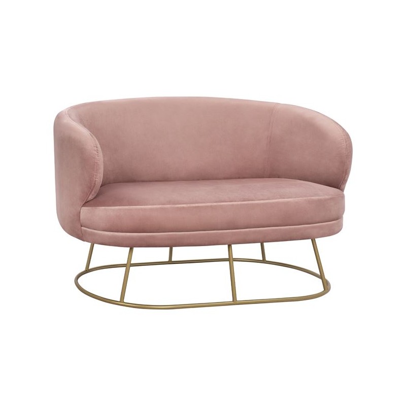 ΚΑΝΑΠΕΣ 2ΘΕΣΙΟΣ FB98492.02 ΑΠΟ ΒΕΛΟΥΔΟ ΣΑΠΙΟ ΜΗΛΟ ΜΕ ΧΡΥΣΗ ΒΑΣΗ 125X80X84Y εκ.