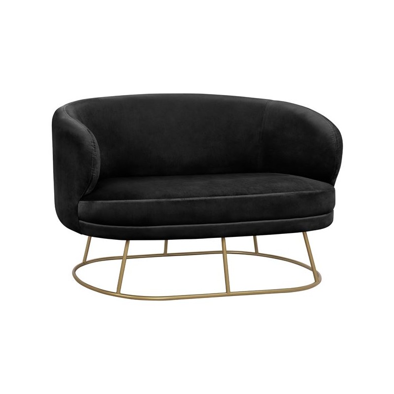 ΚΑΝΑΠΕΣ 2ΘΕΣΙΟΣ FB98492.04 ΑΠΟ ΒΕΛΟΥΔΟ ΜΑΥΡΟ ΜΕ ΧΡΥΣΗ ΒΑΣΗ 125Χ80Χ84Υ εκ.