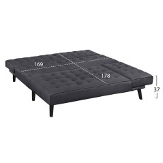 ΚΑΝΑΠΕΣ ΚΡΕΒΑΤΙ ΓΩΝΙΑ ΑΝΑΣΤΡΕΨΙΜΗ FB93154.01 ΜΕ ΓΚΡΙ ΥΦΑΣΜΑ 254X163X74Y εκ.