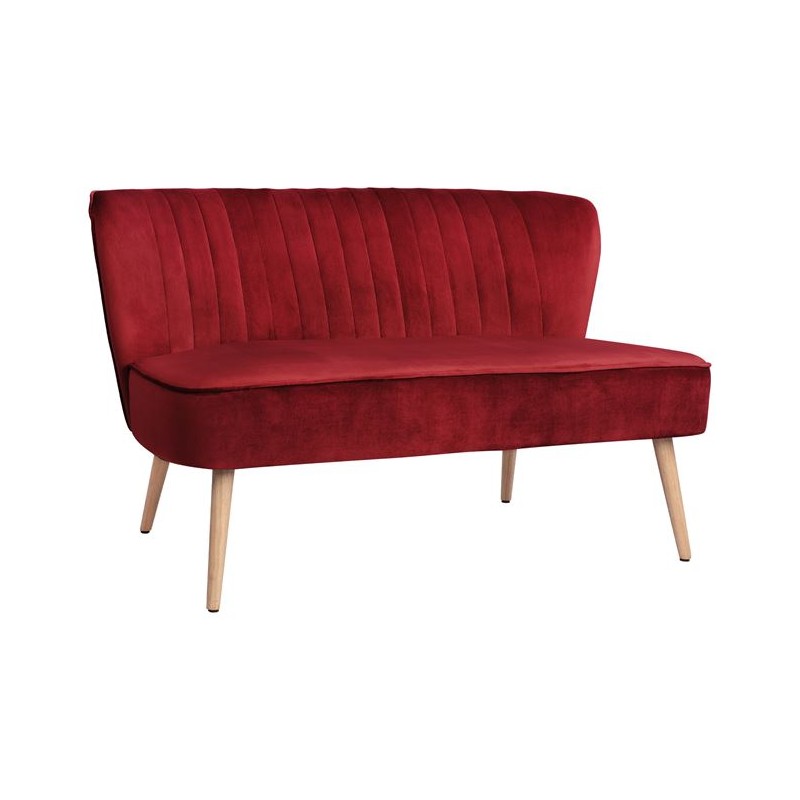 ΚΑΝΑΠΕΣ 2ΘΕΣΙΟΣ ΚΟΚΚΙΝΟ ΒΕΛΟΥΔΟ FB98401.06 128x70x77Υ εκ.