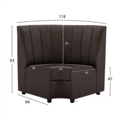 ΚΑΝΑΠΕΣ ΓΩΝΙΑΚΟΣ FB93163.03 ΑΠΟ ΤΕΧΝΟΔΕΡΜΑ ΚΑΦΕ 118x66x93Υ εκ.