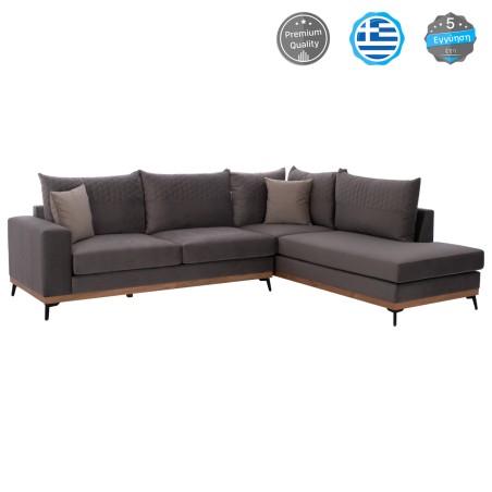 ΚΑΝΑΠΕΣ ΔΕΞΙΑ ΓΩΝΙΑ ΥΦΑΣΜΑ ΑΛΕΚΙΑΣΤΟ ΓΚΡΙ 290Χ240Χ94Υεκ. FB93253.01R