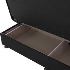 ΚΑΝΑΠΕΣ ΚΡΕΒΑΤΙ ANDRI ΤΡΙΘΕΣΙΟΣ ΜΑΥΡΟΣ FB93239.01 180x72x77 εκ.