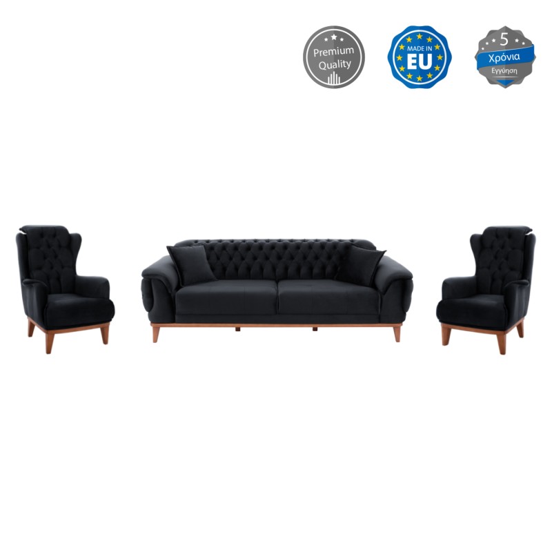 ΣΕΤ ΣΑΛΟΝΙ 3ΤΜΧ BENNINGTON ΜΑΥΡΟ FB911746.01