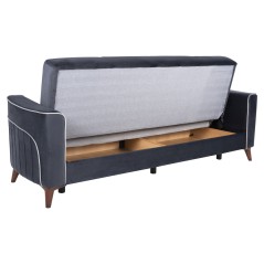 ΚΑΝΑΠΕΣ ΚΡΕΒΑΤΙ ΤΡΙΘΕΣΙΟΣ ΓΚΡΙ ΜΠΛΕ FB93247.01 210x80x87Υ εκ.