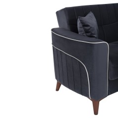 ΚΑΝΑΠΕΣ ΚΡΕΒΑΤΙ ΤΡΙΘΕΣΙΟΣ ΓΚΡΙ ΜΠΛΕ FB93247.01 210x80x87Υ εκ.