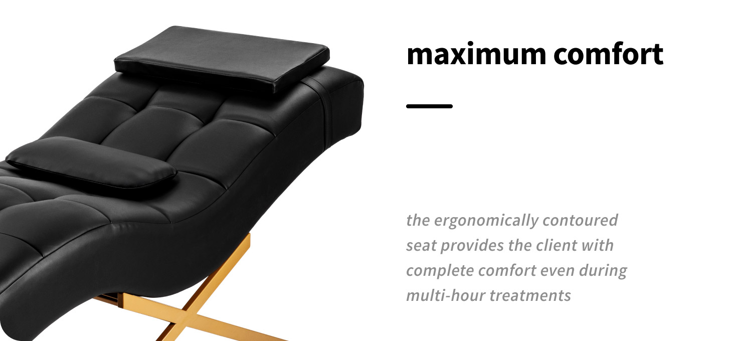 Πολυθρόνα περιποίησης βλεφαρίδων Sillon Alba, μαύρη με χρυσή βάση