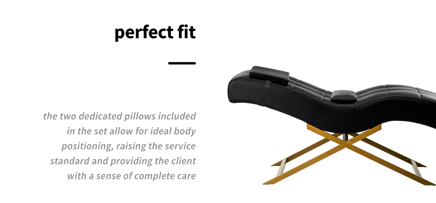 Πολυθρόνα περιποίησης βλεφαρίδων Sillon Alba, μαύρη με χρυσή βάση