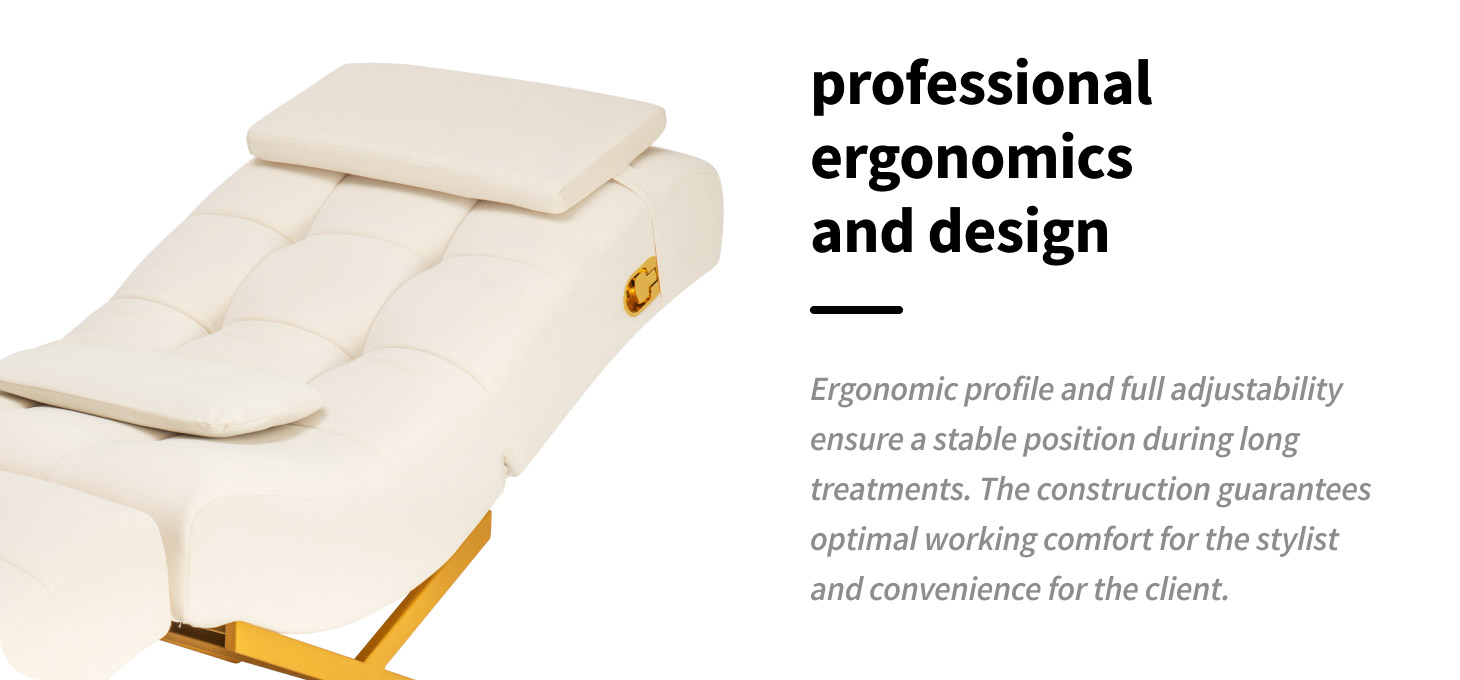 Πολυθρόνα Περιποίησης Βλεφαρίδων Sillon Umbra – Λευκή με Χρυσή Βάση