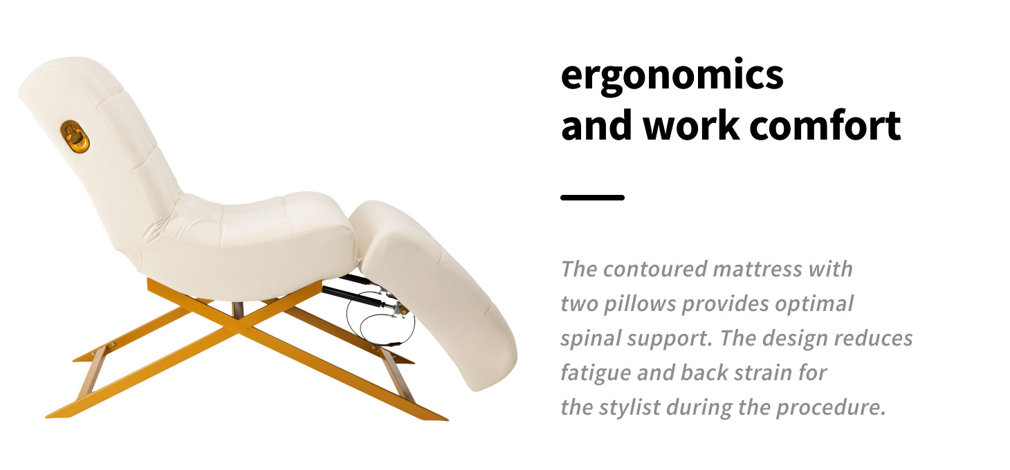 Πολυθρόνα Περιποίησης Βλεφαρίδων Sillon Umbra – Λευκή με Χρυσή Βάση